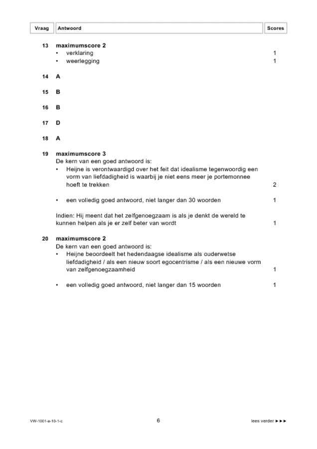 Correctievoorschrift examen VWO Nederlands 2010, tijdvak 1. Pagina 6