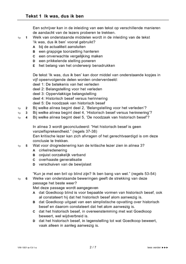 Nederlands eindexamen VWO (Opgaven) Eindexamens.NU eindexamen