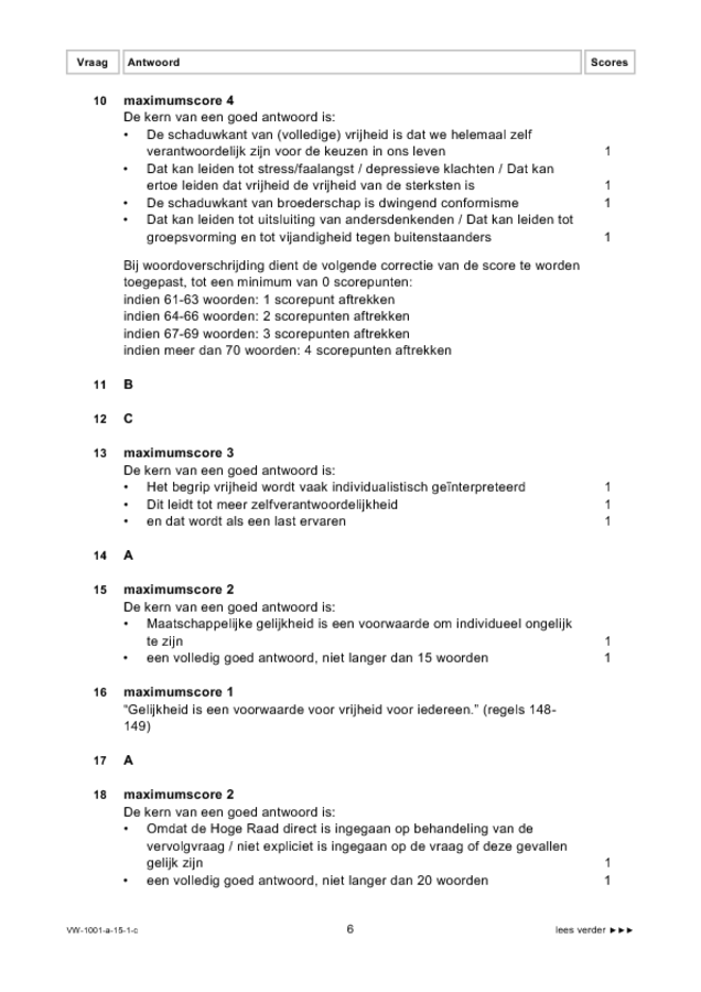Correctievoorschrift examen VWO Nederlands 2015, tijdvak 1. Pagina 6