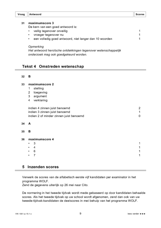 Correctievoorschrift examen VWO Nederlands 2015, tijdvak 1. Pagina 9