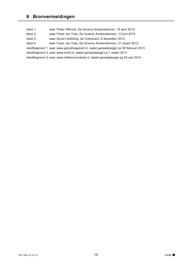 Correctievoorschrift examen VWO Nederlands 2015, tijdvak 1. Pagina 10