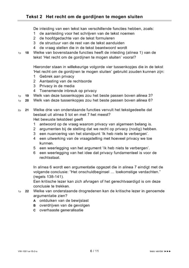 Opgaven examen VWO Nederlands 2015, tijdvak 2. Pagina 6