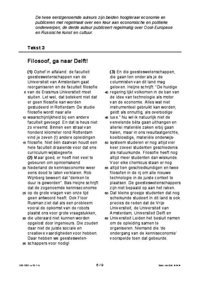 Bijlage examen VWO Nederlands 2018, tijdvak 1. Pagina 6