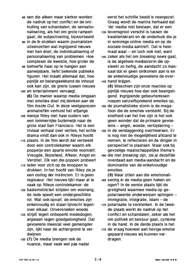 Bijlage examen VWO Nederlands 2019, tijdvak 1. Pagina 3