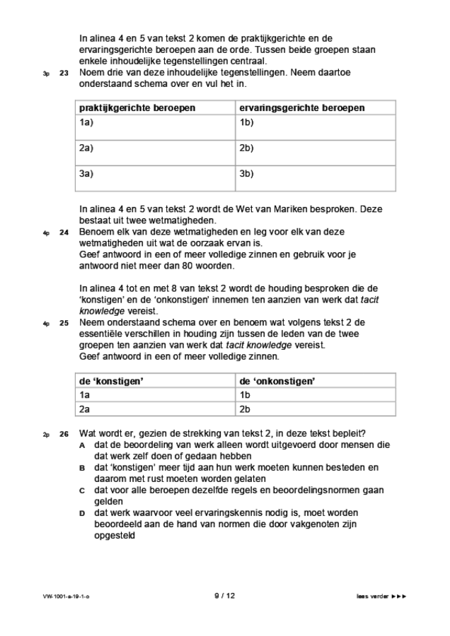 Opgaven examen VWO Nederlands 2019, tijdvak 1. Pagina 9