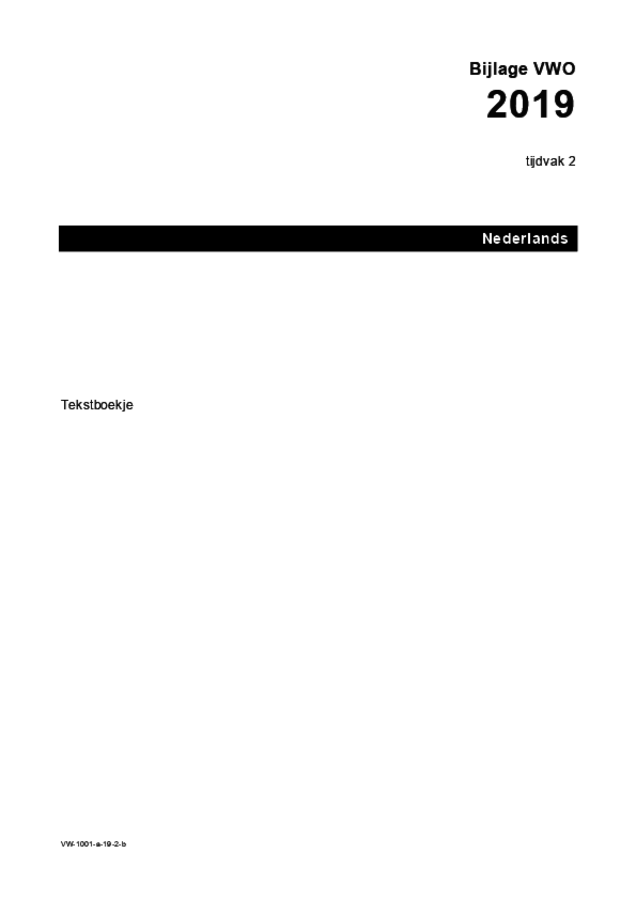 Bijlage examen VWO Nederlands 2019, tijdvak 2. Pagina 1