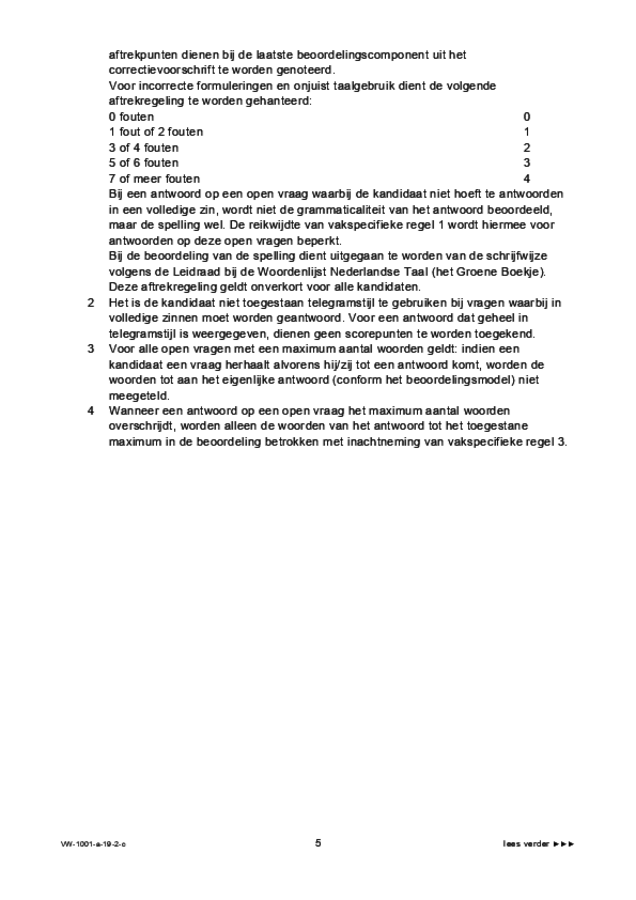 Correctievoorschrift examen VWO Nederlands 2019, tijdvak 2. Pagina 5