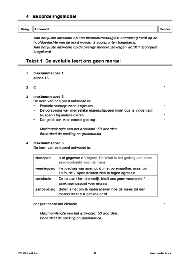 Correctievoorschrift examen VWO Nederlands 2019, tijdvak 2. Pagina 6