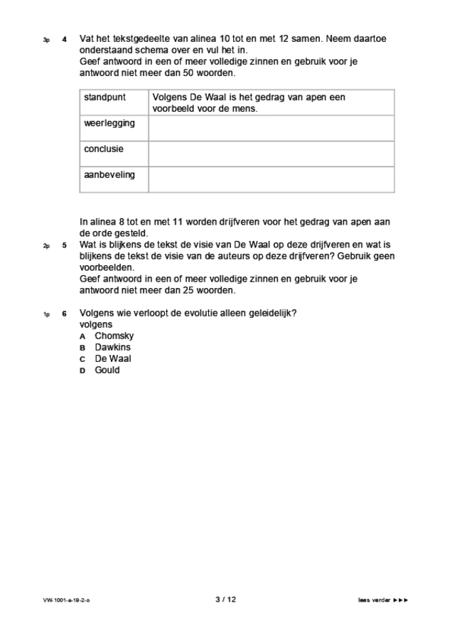 Opgaven examen VWO Nederlands 2019, tijdvak 2. Pagina 3