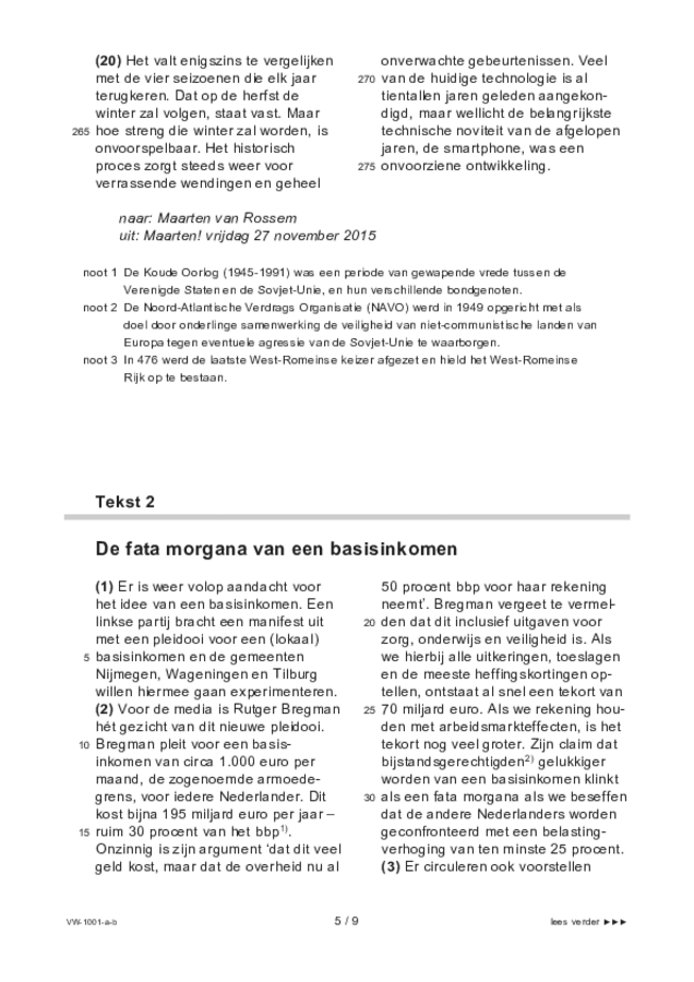 Bijlage examen VWO Nederlands 2021, tijdvak 1. Pagina 5