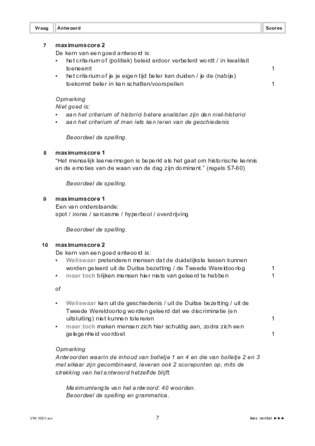 Correctievoorschrift examen VWO Nederlands 2021, tijdvak 1. Pagina 7