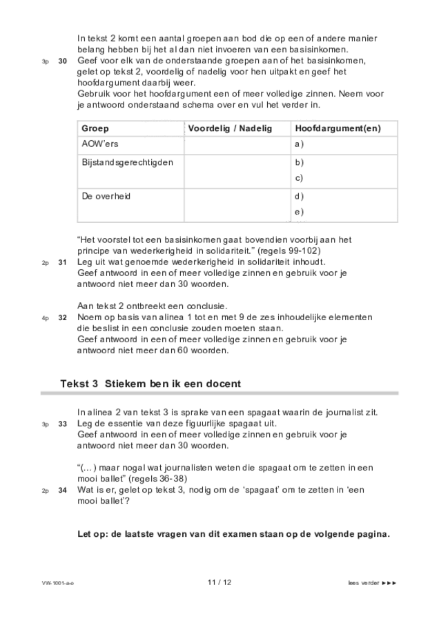 Opgaven examen VWO Nederlands 2021, tijdvak 1. Pagina 11