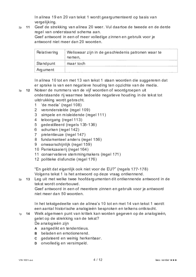 Opgaven examen VWO Nederlands 2021, tijdvak 1. Pagina 4