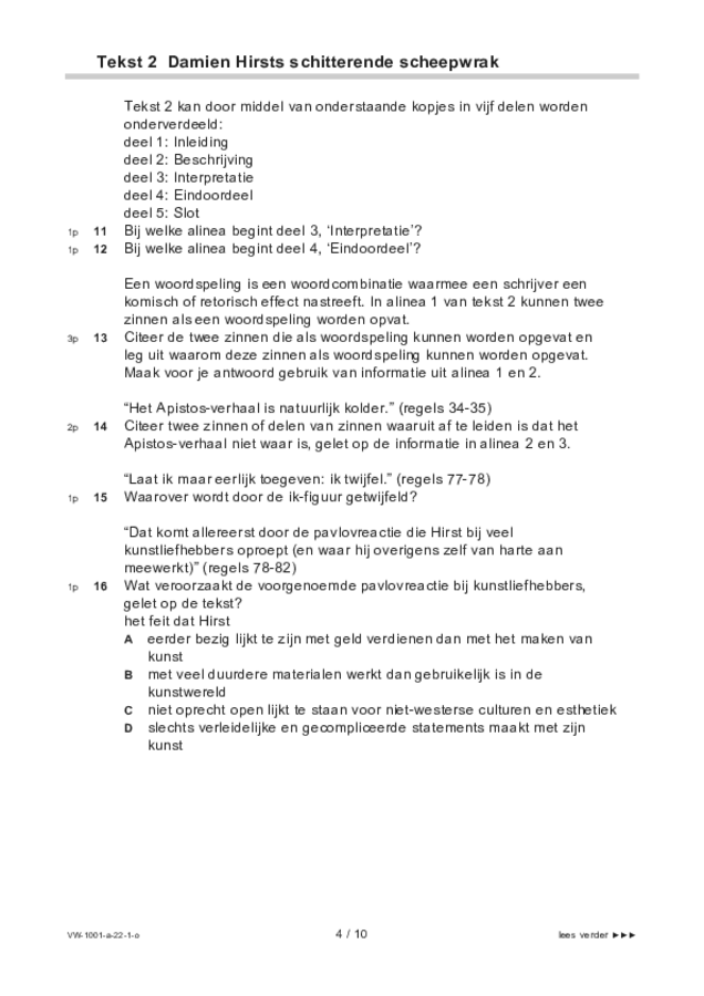 Opgaven examen VWO Nederlands 2022, tijdvak 1. Pagina 4
