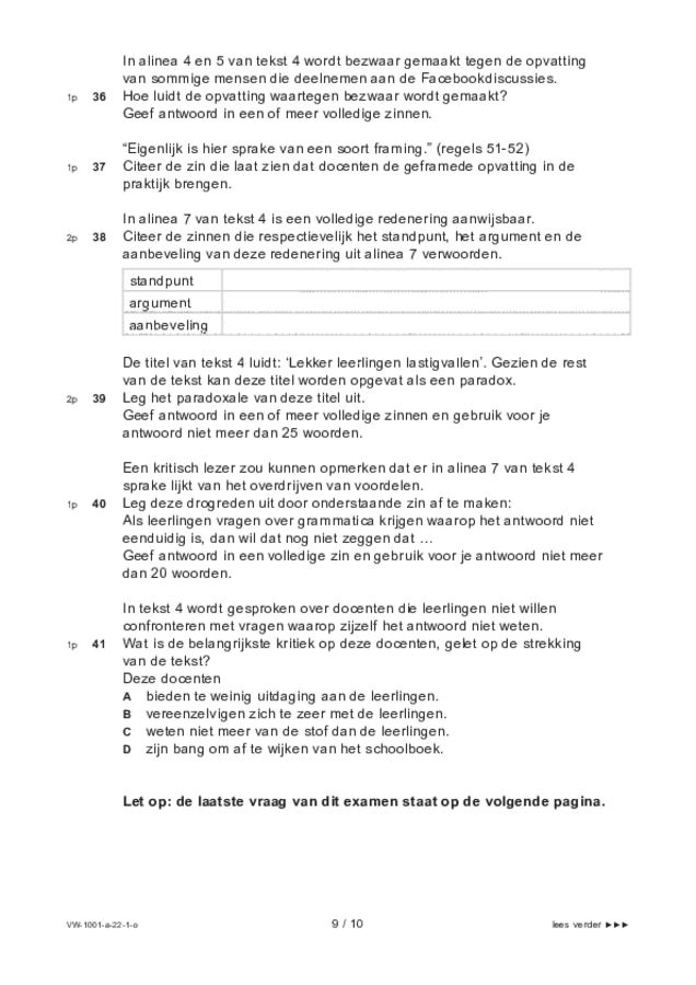 Opgaven examen VWO Nederlands 2022, tijdvak 1. Pagina 9