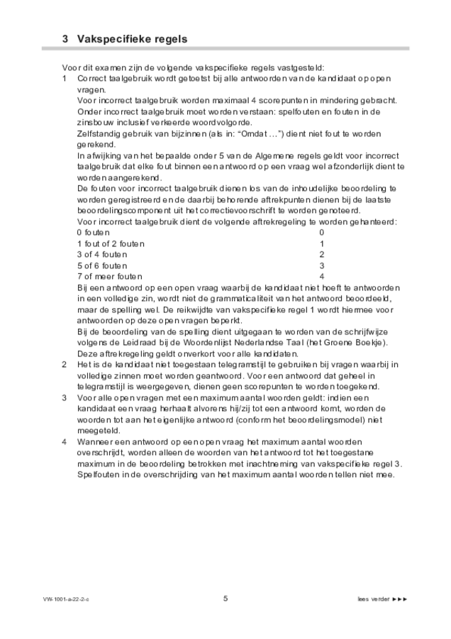 Correctievoorschrift examen VWO Nederlands 2022, tijdvak 2. Pagina 5