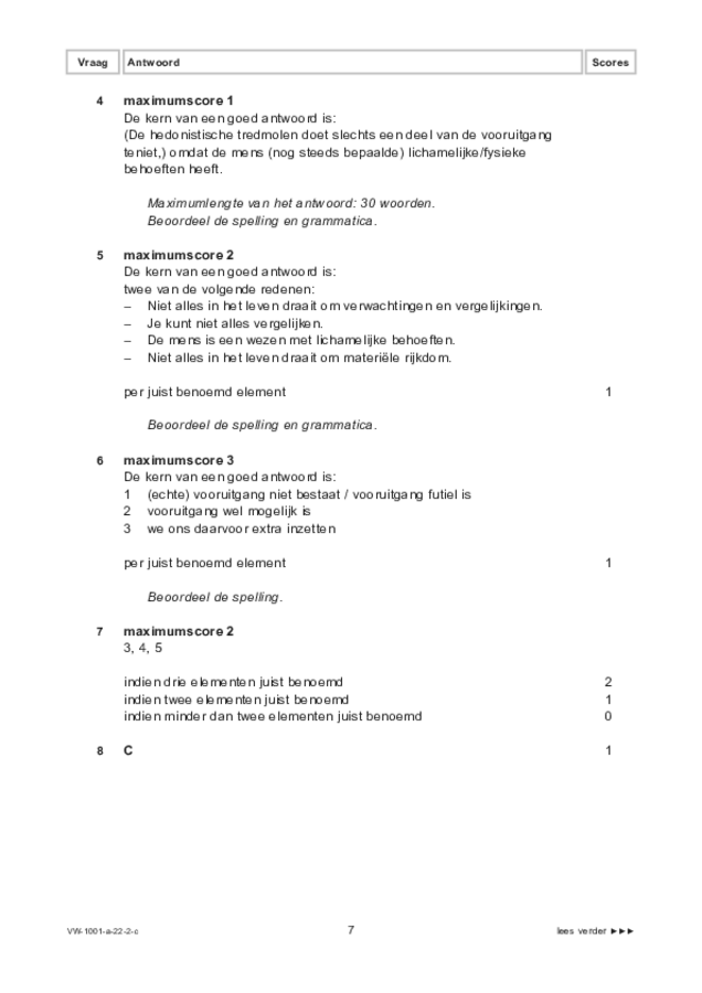 Correctievoorschrift examen VWO Nederlands 2022, tijdvak 2. Pagina 7