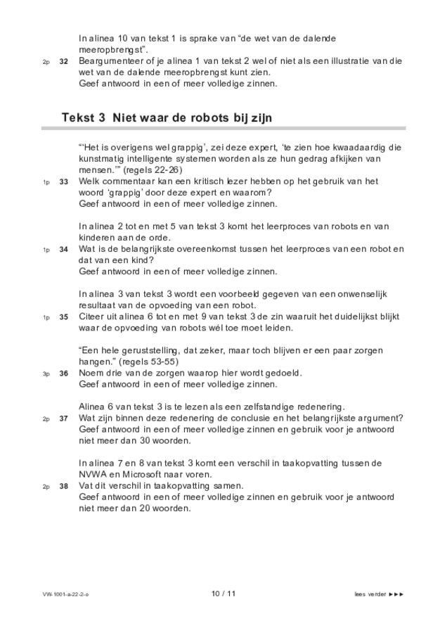 Opgaven examen VWO Nederlands 2022, tijdvak 2. Pagina 10