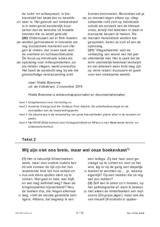 Bijlage examen VWO Nederlands 2022, tijdvak 3. Pagina 5