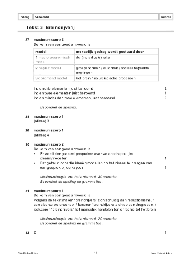 Correctievoorschrift examen VWO Nederlands 2022, tijdvak 3. Pagina 11