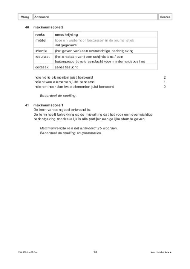 Correctievoorschrift examen VWO Nederlands 2022, tijdvak 3. Pagina 13