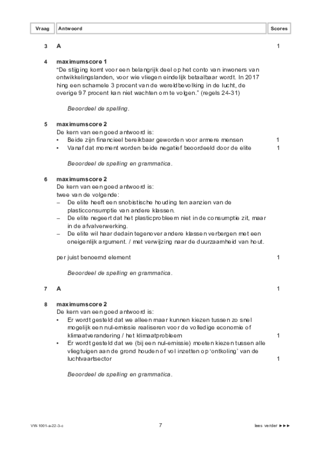 Correctievoorschrift examen VWO Nederlands 2022, tijdvak 3. Pagina 7