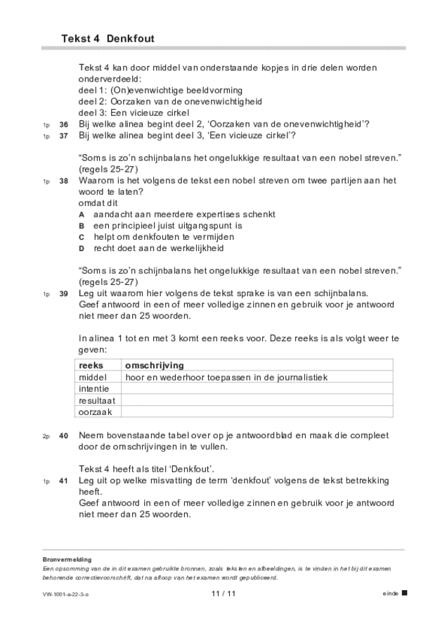 Opgaven examen VWO Nederlands 2022, tijdvak 3. Pagina 11