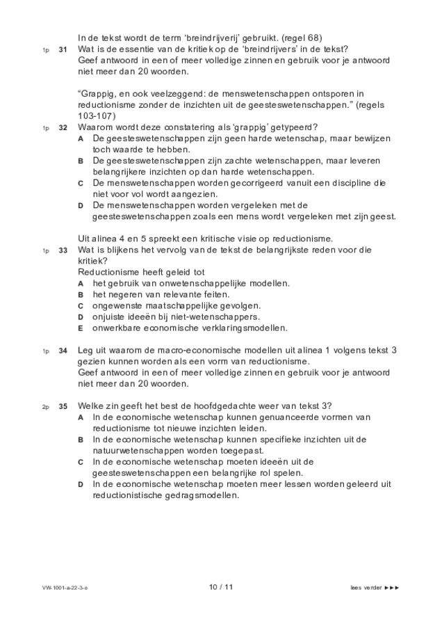 Opgaven examen VWO Nederlands 2022, tijdvak 3. Pagina 10