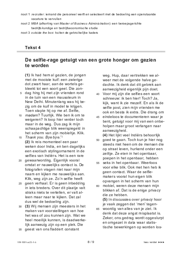 Bijlage examen VWO Nederlands 2023, tijdvak 1. Pagina 8