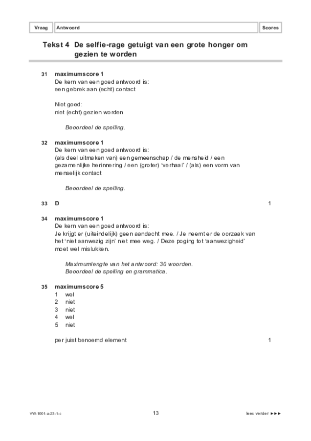 Correctievoorschrift examen VWO Nederlands 2023, tijdvak 1. Pagina 13