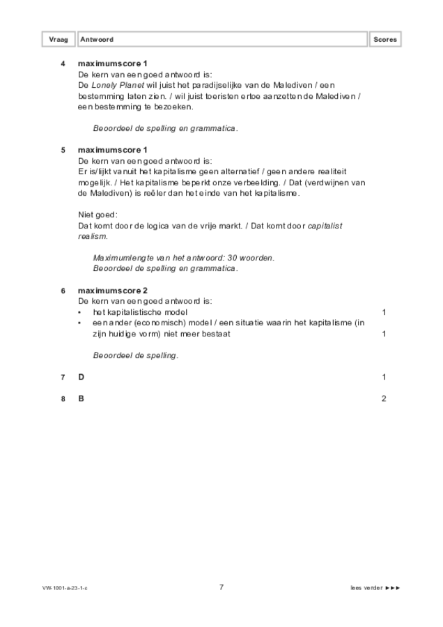 Correctievoorschrift examen VWO Nederlands 2023, tijdvak 1. Pagina 7