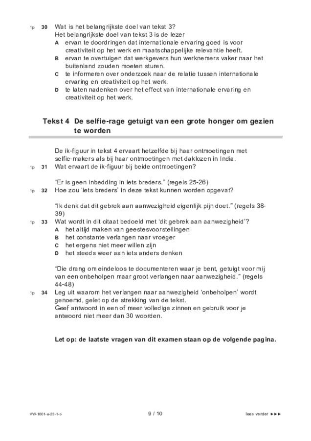 Opgaven examen VWO Nederlands 2023, tijdvak 1. Pagina 9