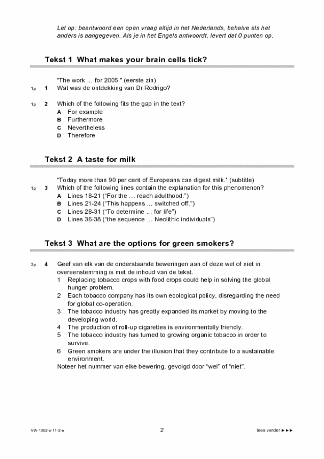 Opgaven examen VWO Engels 2011, tijdvak 2. Pagina 2