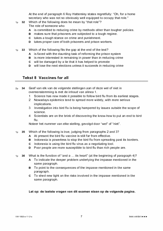 Opgaven examen VWO Engels 2011, tijdvak 2. Pagina 7