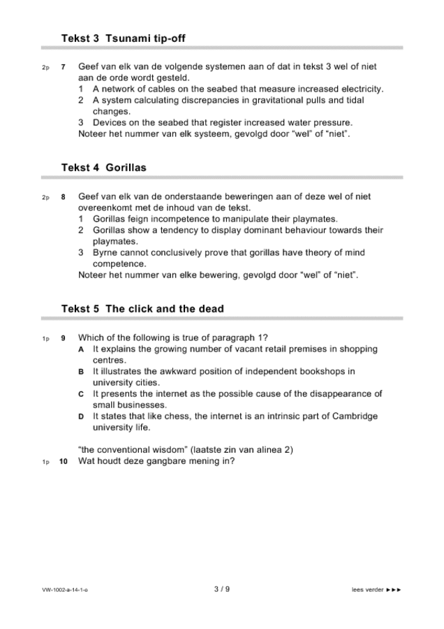 Opgaven examen VWO Engels 2014, tijdvak 1. Pagina 3