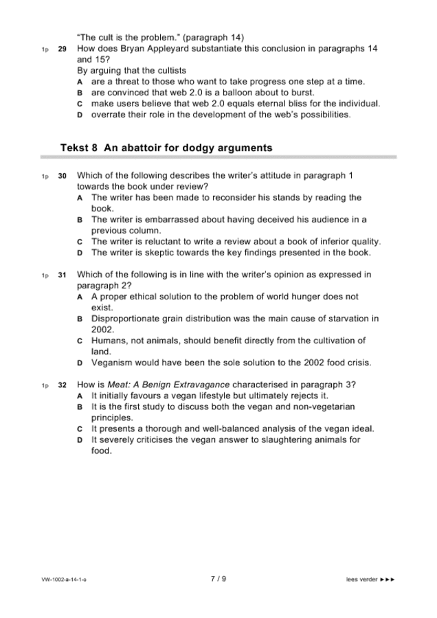 Opgaven examen VWO Engels 2014, tijdvak 1. Pagina 7