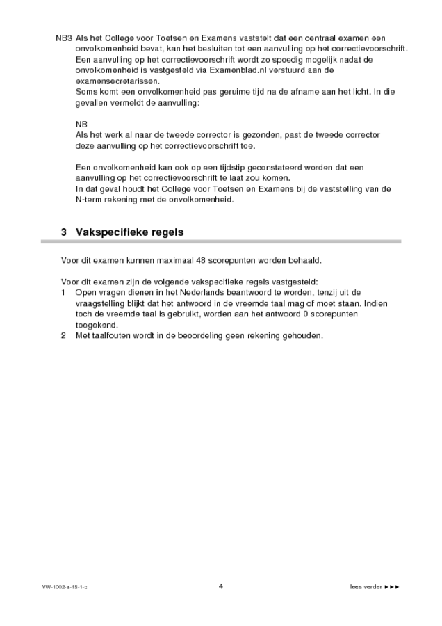Correctievoorschrift examen VWO Engels 2015, tijdvak 1. Pagina 4