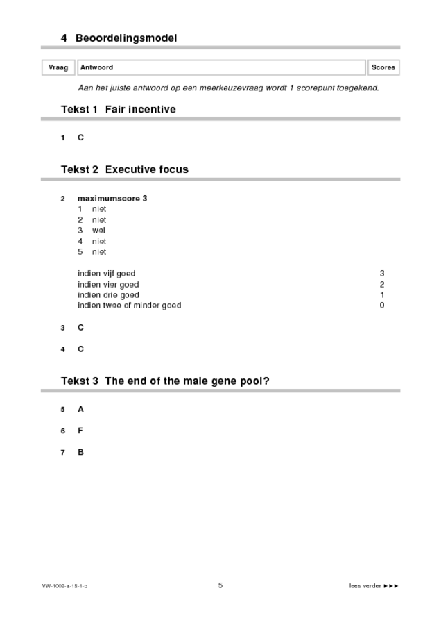 Correctievoorschrift examen VWO Engels 2015, tijdvak 1. Pagina 5