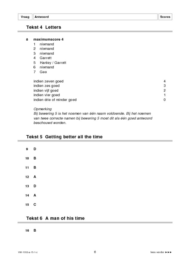 Correctievoorschrift examen VWO Engels 2015, tijdvak 1. Pagina 6