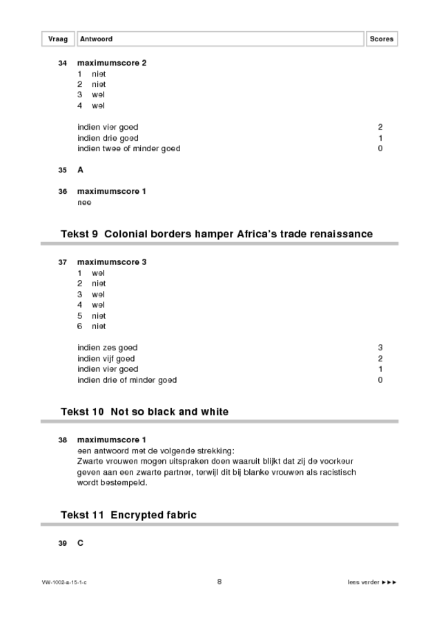 Correctievoorschrift examen VWO Engels 2015, tijdvak 1. Pagina 8
