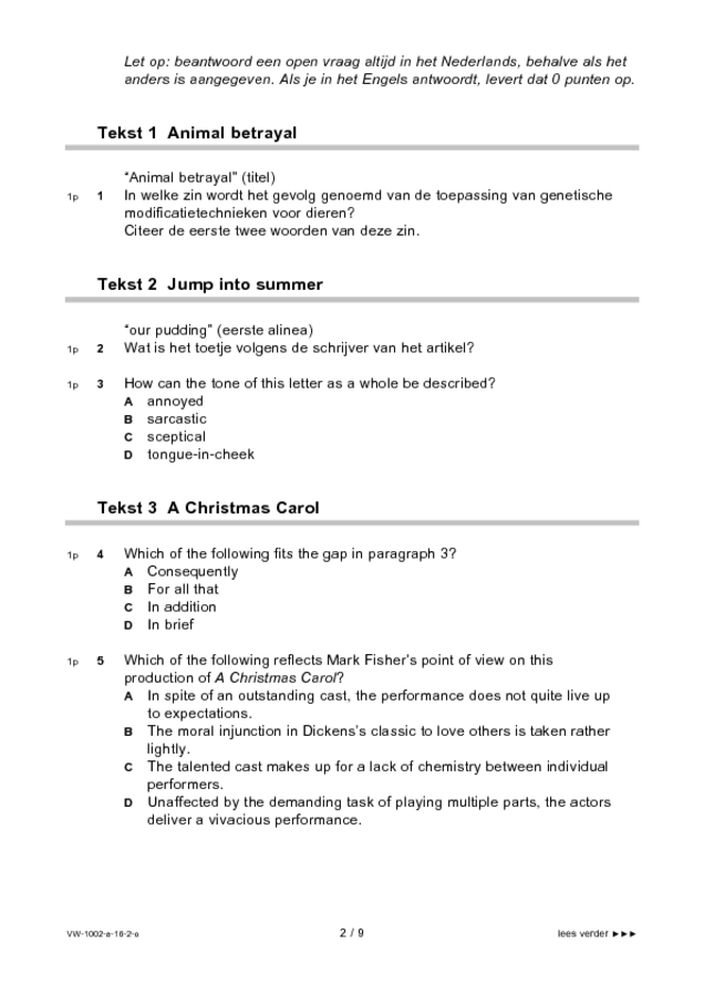 Opgaven examen VWO Engels 2016, tijdvak 2. Pagina 2