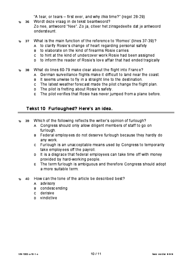 Opgaven examen VWO Engels 2018, tijdvak 1. Pagina 10