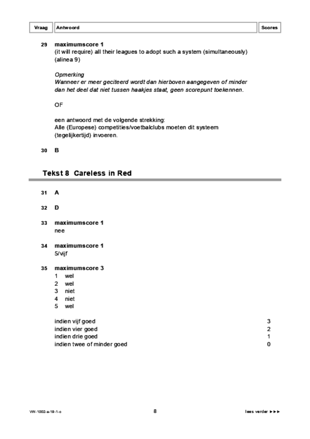 Correctievoorschrift examen VWO Engels 2019, tijdvak 1. Pagina 8