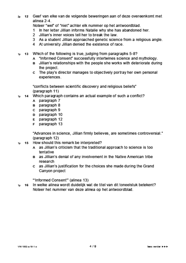 Opgaven examen VWO Engels 2019, tijdvak 1. Pagina 4