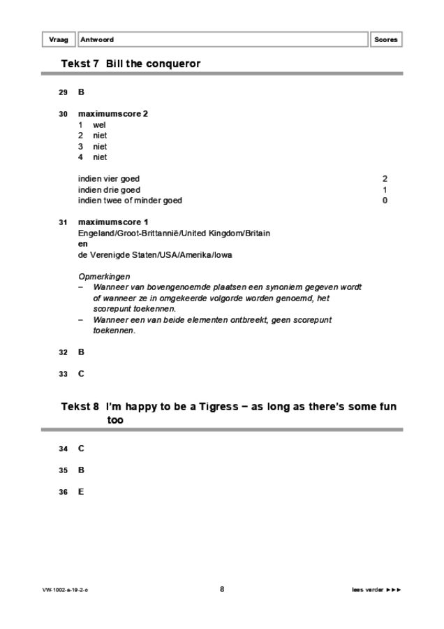 Correctievoorschrift examen VWO Engels 2019, tijdvak 2. Pagina 8