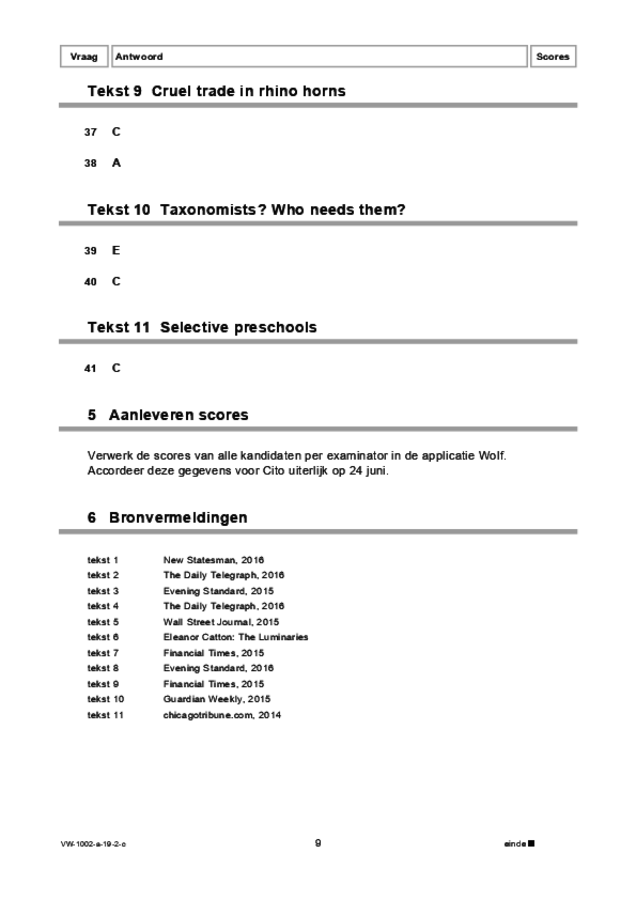 Correctievoorschrift examen VWO Engels 2019, tijdvak 2. Pagina 9