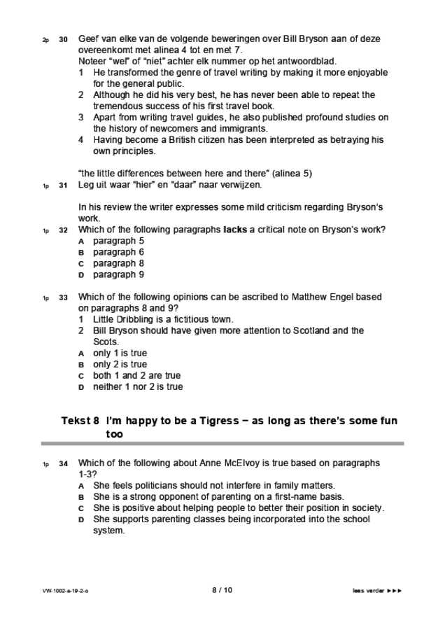 Opgaven examen VWO Engels 2019, tijdvak 2. Pagina 8