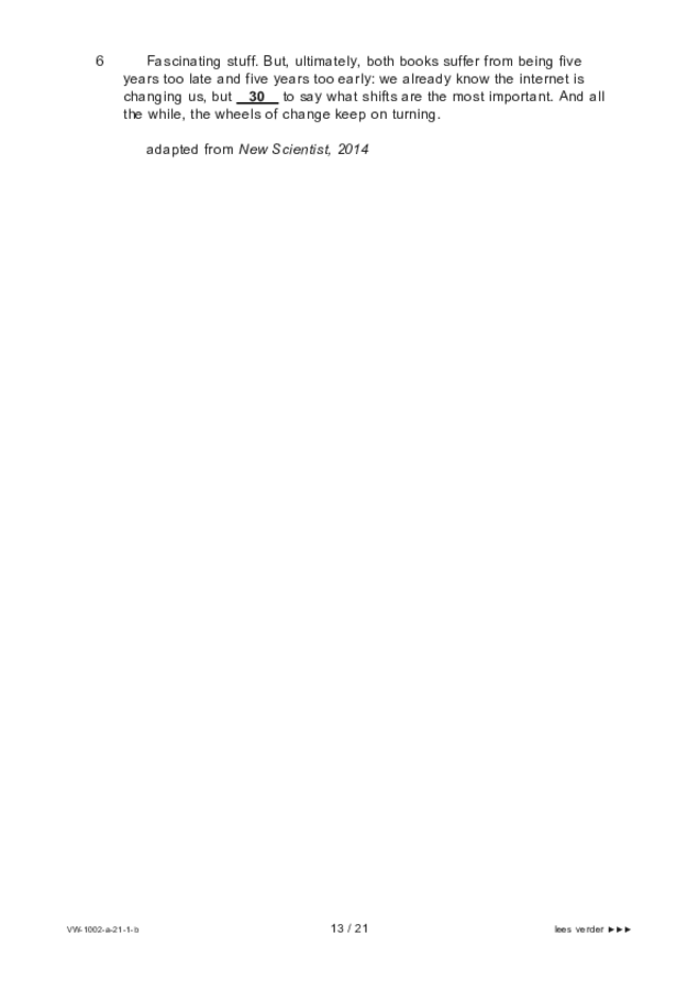 Bijlage examen VWO Engels 2021, tijdvak 1. Pagina 13