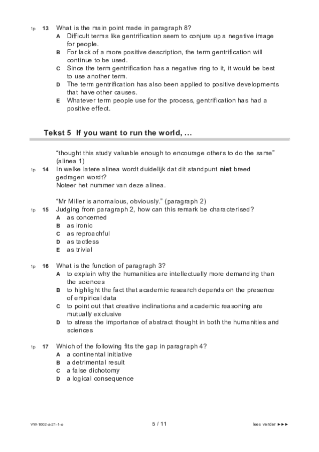 Opgaven examen VWO Engels 2021, tijdvak 1. Pagina 5