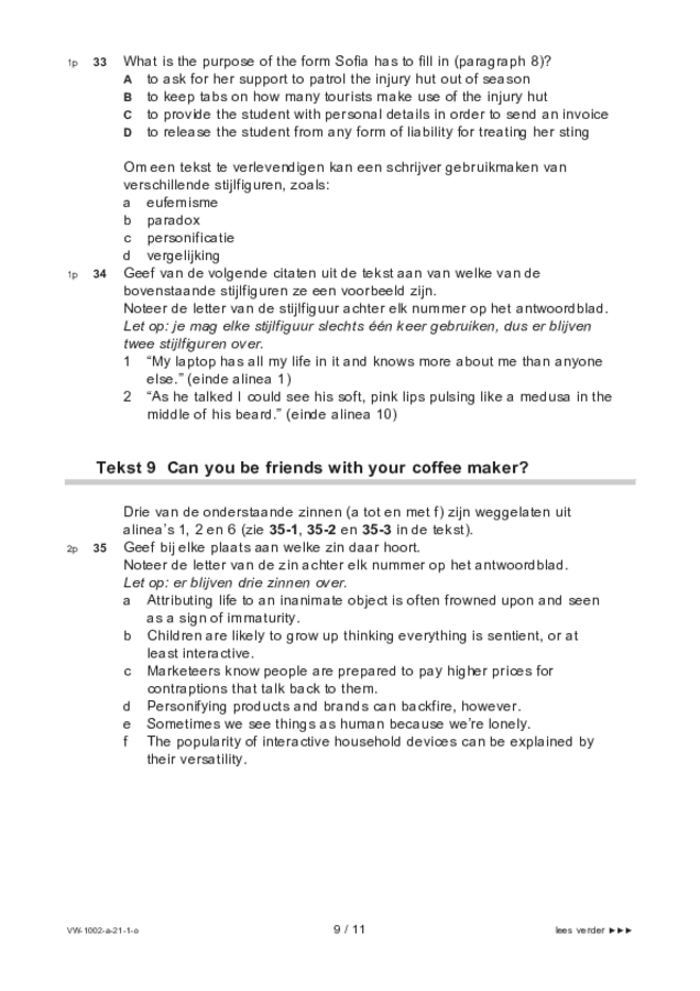 Opgaven examen VWO Engels 2021, tijdvak 1. Pagina 9
